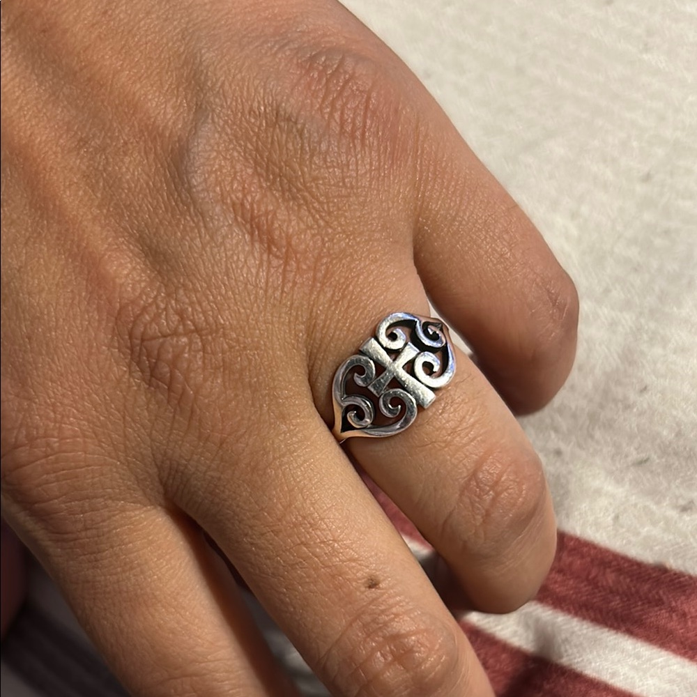 James Avery Silver Scroll Cross Ring - image 1